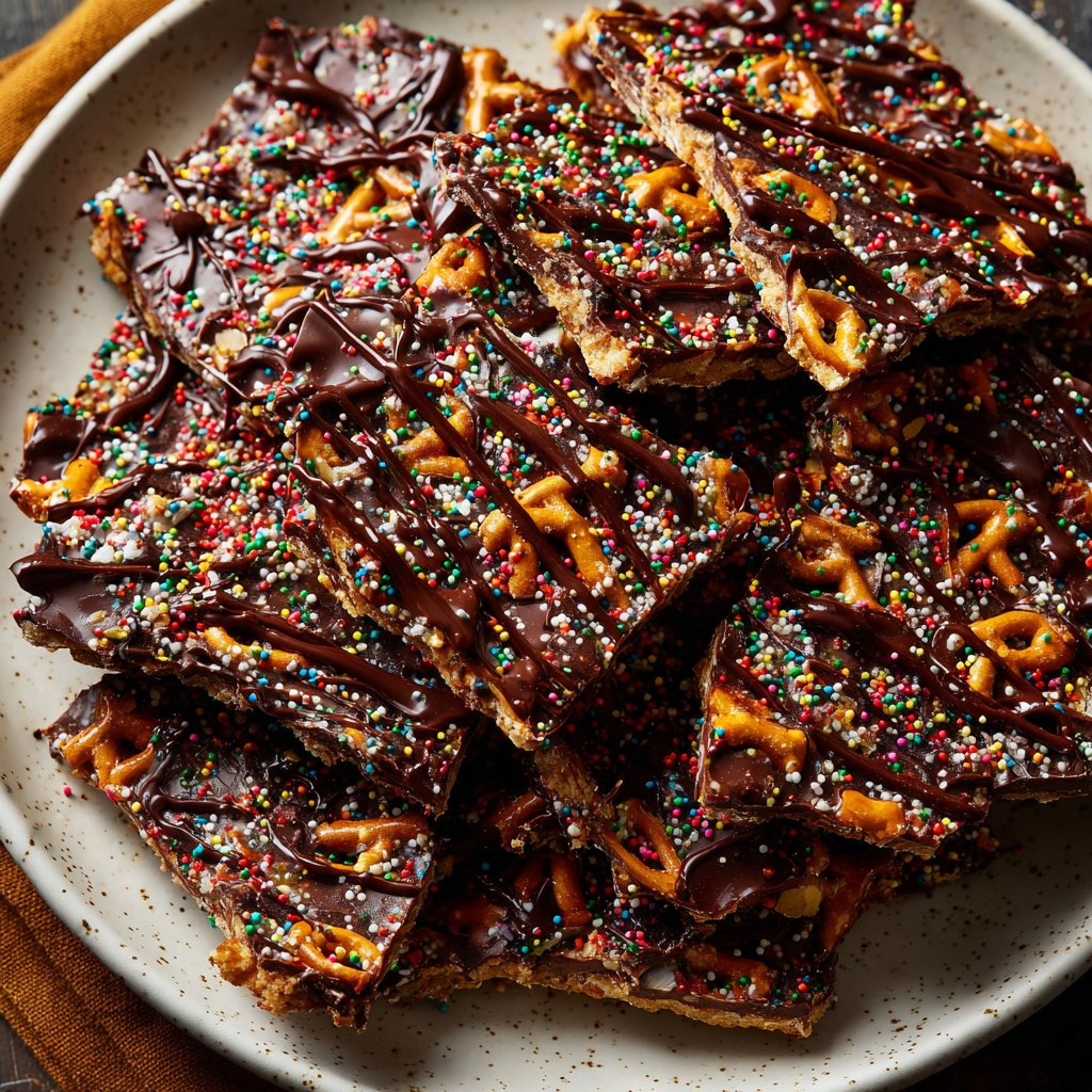 Super Bowl Dessert Chocolate Pretzel Bark