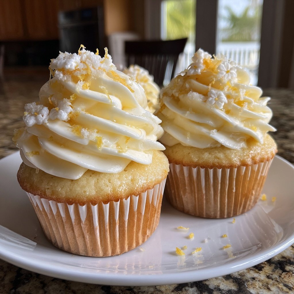 Spring Vanilla Lemon Cupcakes