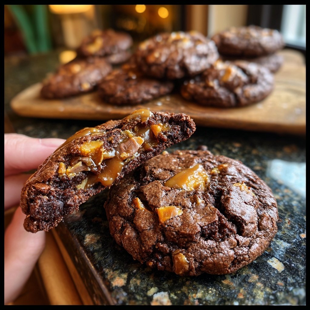 Brownie Mix Chocolate Caramel Cookies