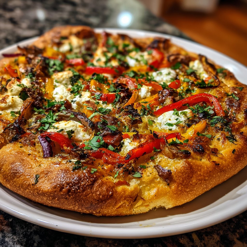 Baked Mediterranean Veggie Flatbread