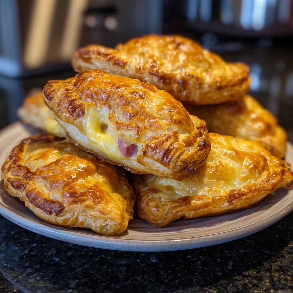 Ham and Cheese Puff Pastry Pockets