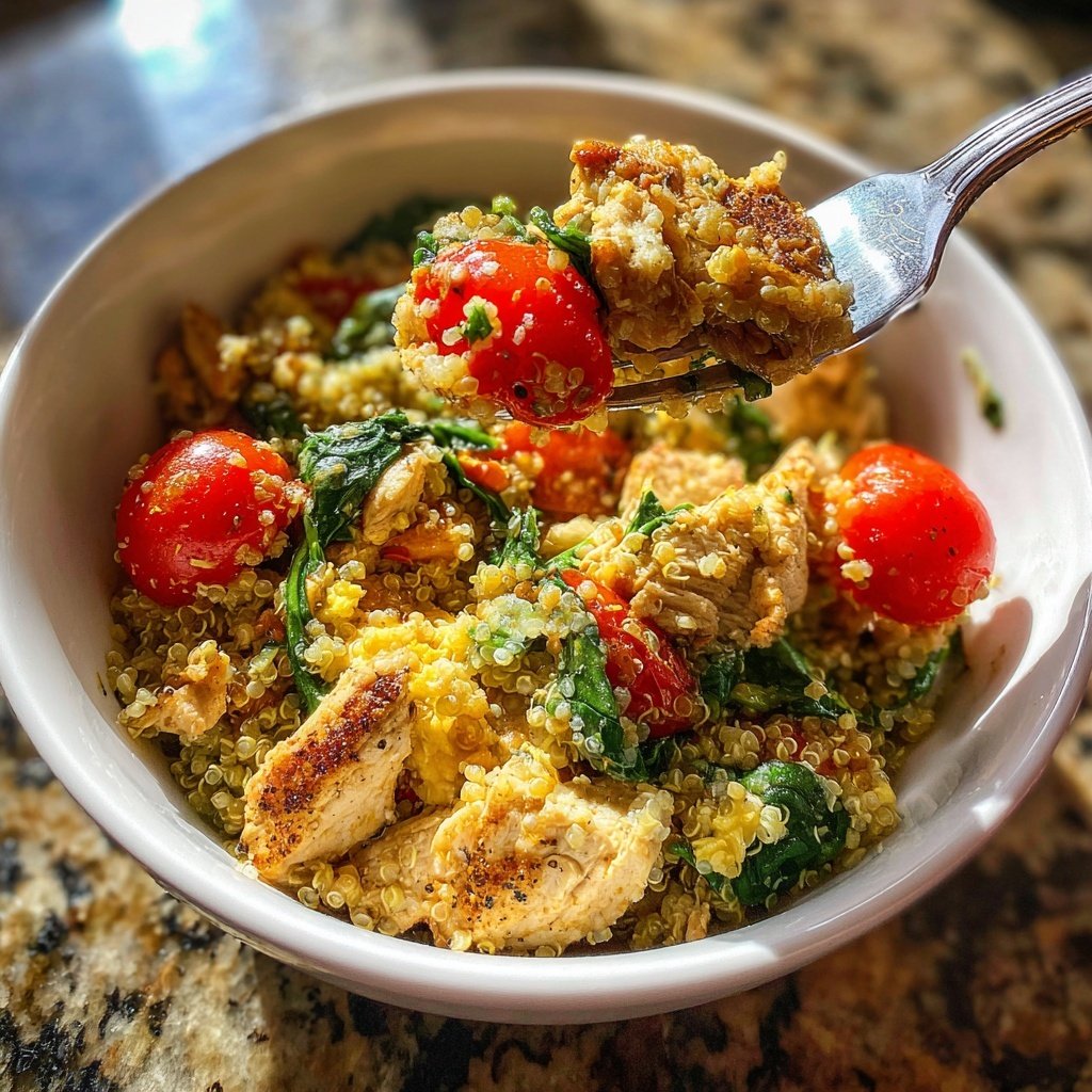 High Protein Chicken Quinoa Bowl