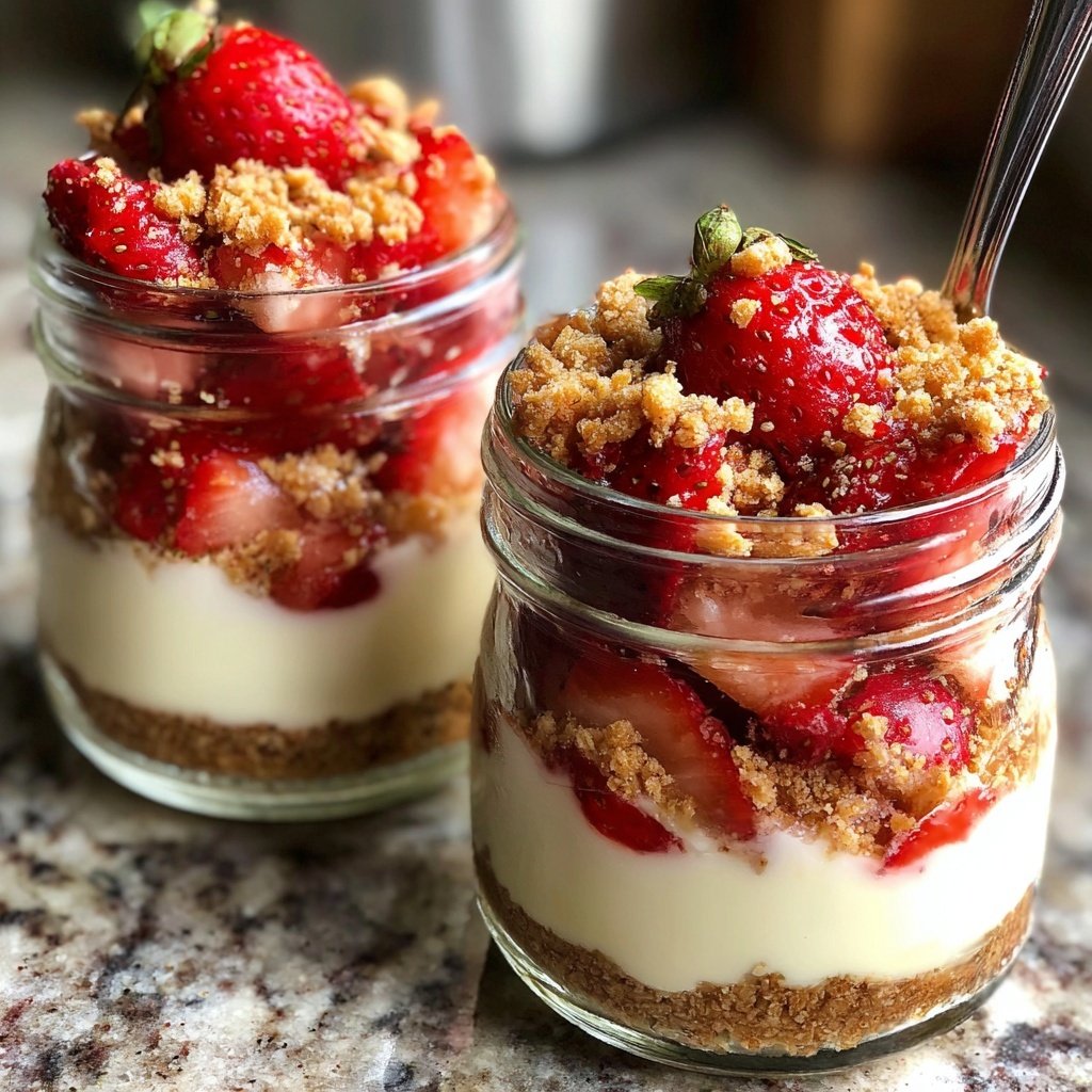 Strawberry Cheesecake Breakfast Jars