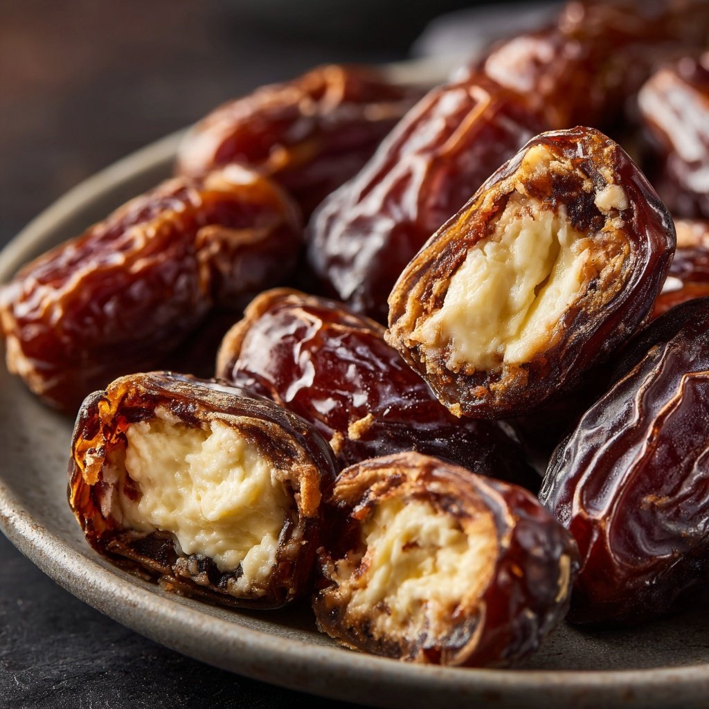 Valentines Snacks Cheese Stuffed Dates