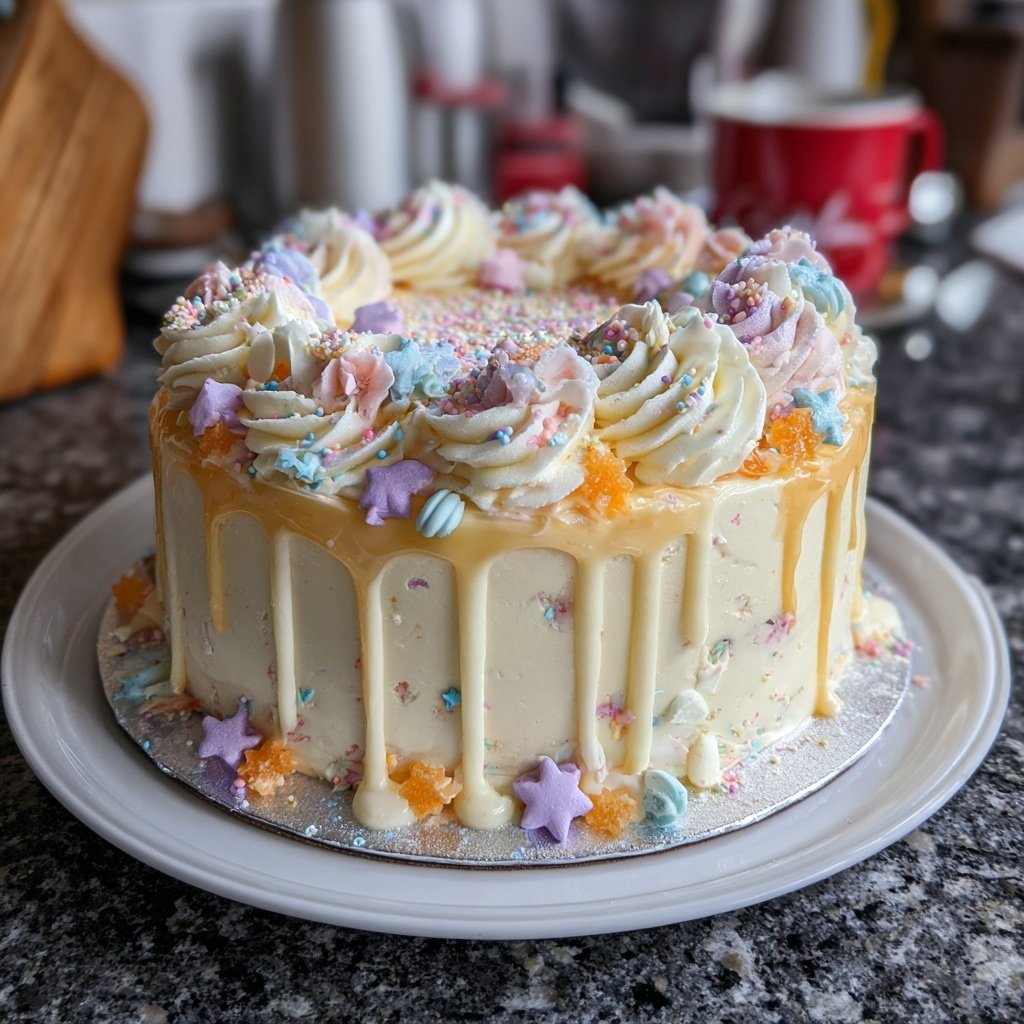 Soft Vanilla Pisces Celebration Cake