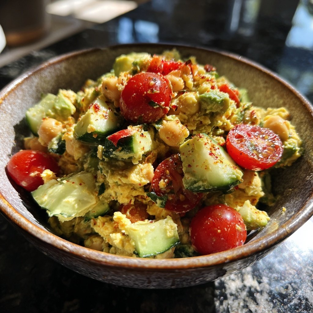 Healthy & Light Avocado Chickpea Salad