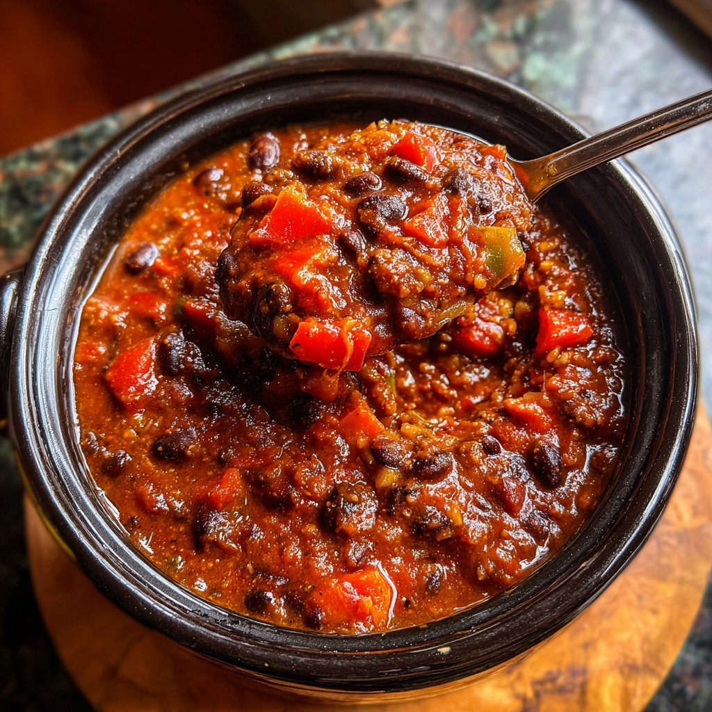 Healthy Crockpot Black Bean Chili
