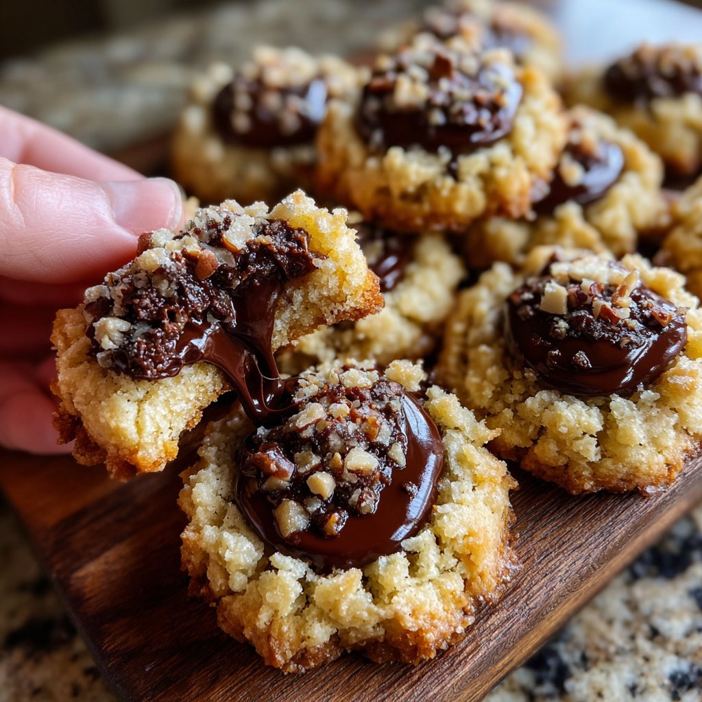 Chocolate Hazelnut Thumbprint Cookies