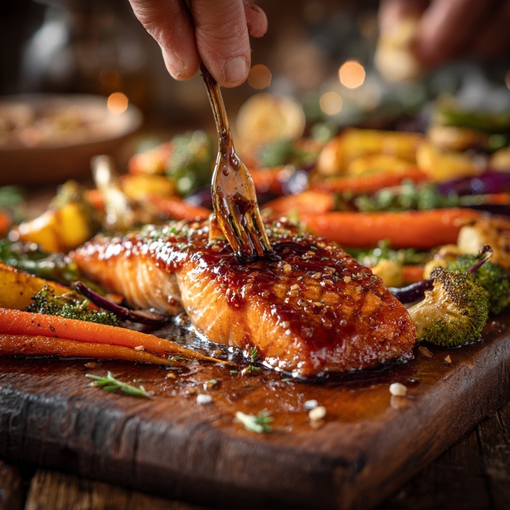 Baked Honey Soy Salmon With Vegetables